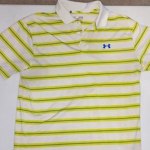 Under Armour Men's Short Sleeved Polo White and Blue Size XL